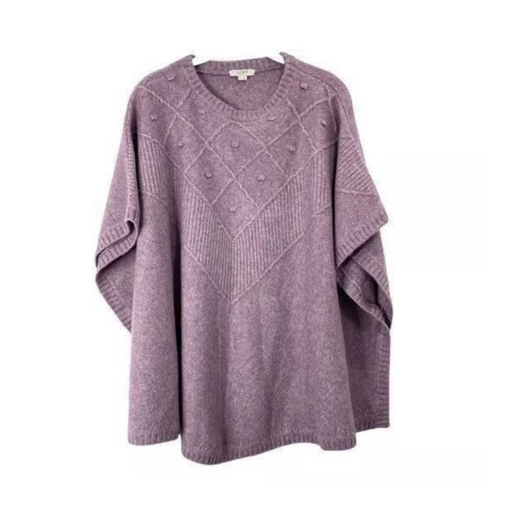 NWOT Loft bobble poncho knit / sweater
